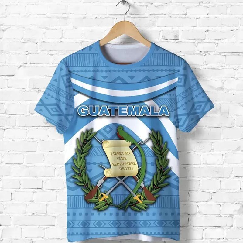 3D Print Guatemala National Flag T-shirt for Men Short Sleeve Oversized Tees Top Streetwear Men O Neck Hip Hop Tshirt Homme
