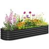 Modular Square Steel Raised Garden Bed Planter For Vegetables Plants Flowers 195 X 62 X 30 Cm Gray