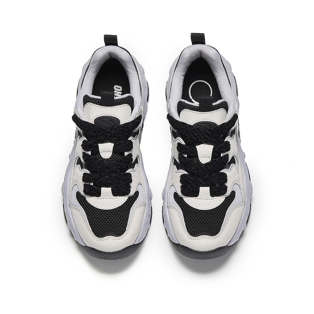 Anta Milk Candy Cushioning Height Increasing Abrasion Resistant Lightweight Low top Casual Shoes Women's Black Gray 922618887-4