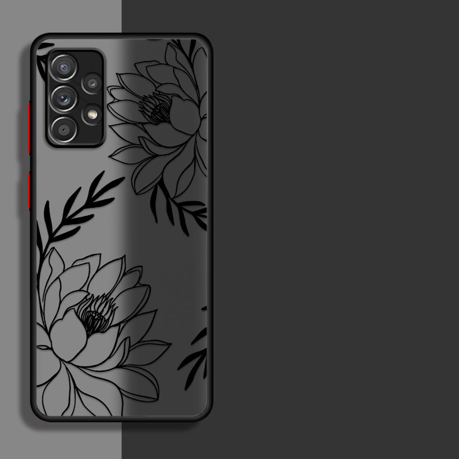 Phone Cover Case for Samsung Galaxy A16 A15 A17 A52 A35 A52S A72 A56 A55 A14 A23 A53 A54 A73 A33 A34 A36 Creative Art Flower