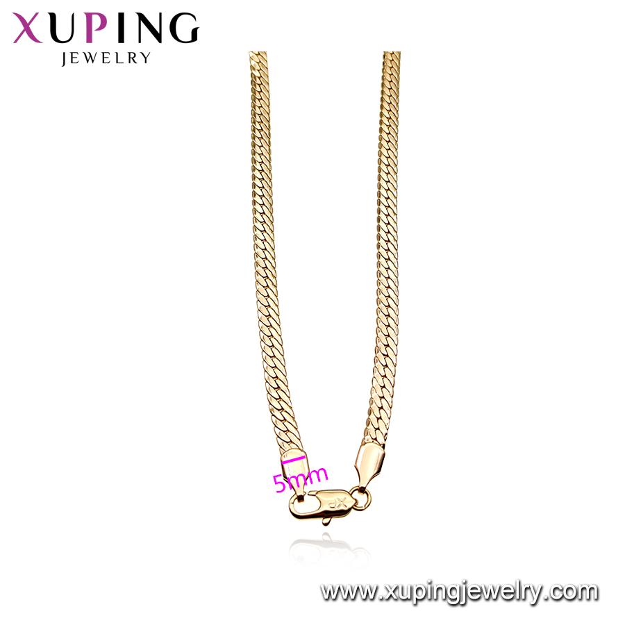 046N1 Xuping Fashion Simplae Design 18k Gold Plated Chian Necklace