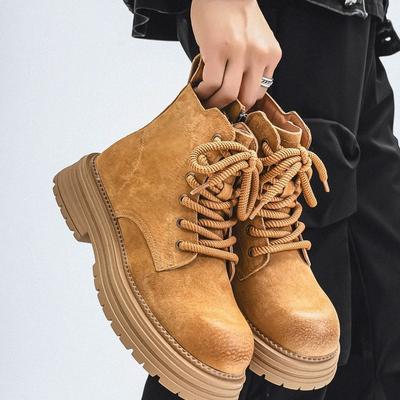 Martin Boots Men'S Desert Boots New Autumn Rhubarb Boots British Style High-Top Men'S Shoes Outdoor Mid-Top Tooling Boots