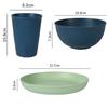 Set da tavola in paglia di grano 4 pezzi Eco-friendly Sicuro Piatti Tazze Ciotole Set di stoviglie per feste a casa Campeggio all'aperto Colore caramella Regalo