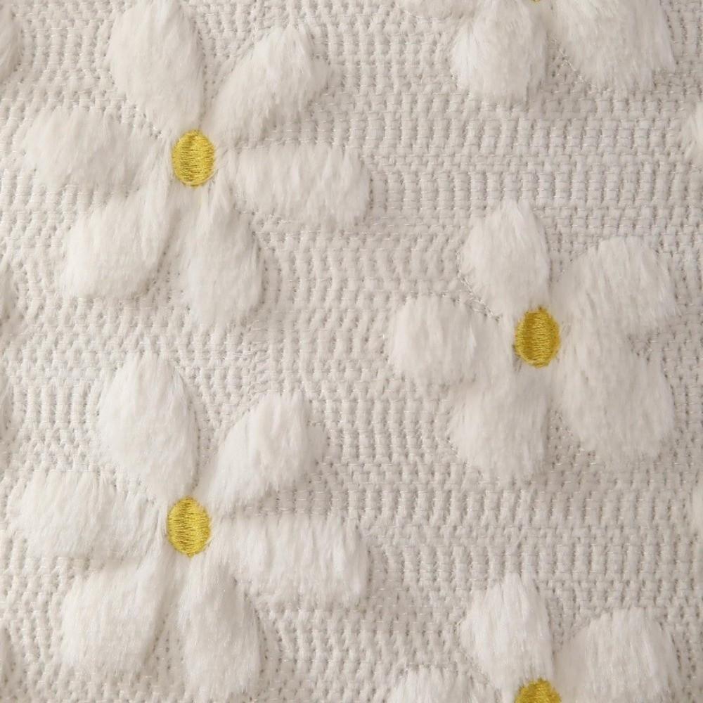 Embroidery Daisy Spring Pillow Covers Soft Plush Throw Pillow Cases Home Sofa Decor