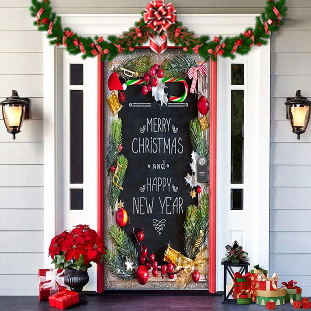 Door Cover Holiday Decorations Vintage Decorative Banners Backdrop For Indoor Outside
