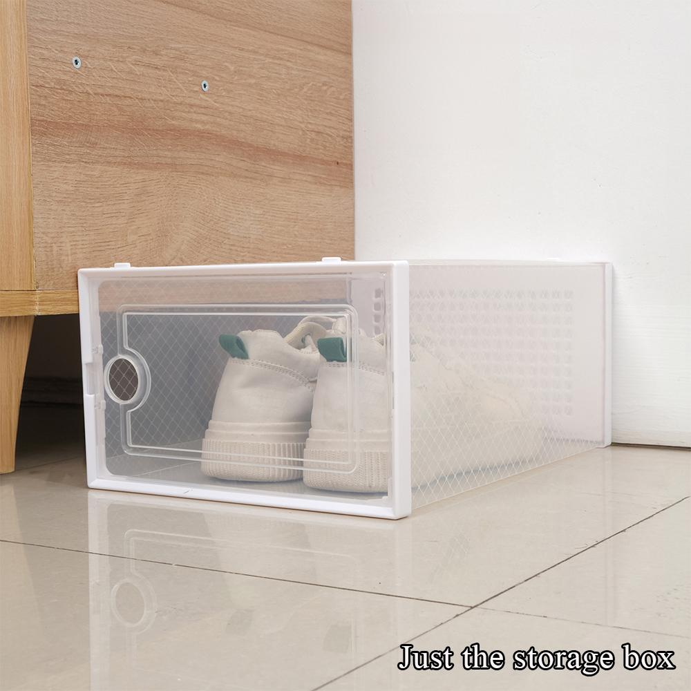 

1 шт. складной прозрачный пластиковый чехол для обуви, утолщенный ящик для хранения, пылезащитный складной органайзер для обуви 33x23x14cm белый