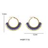 Fashion Retro Earrings For Women Elegant Geometric Round Hand-made Beaded Contrast Color Pearl Earrings