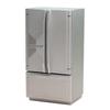 1:12 Dollhouse Miniature Kitchen Double-Door Refrigerator in White/Silver-Gray