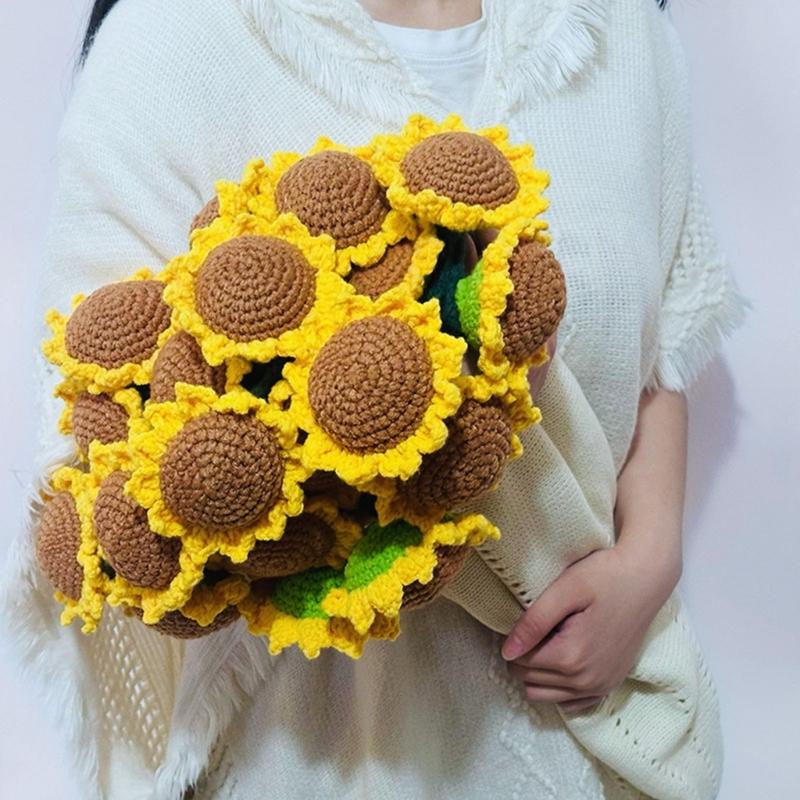 Sunflowers Blanket Set Soft Plush Throw Acrylic Fiber Living Room Bedroom Decoration Daily Use