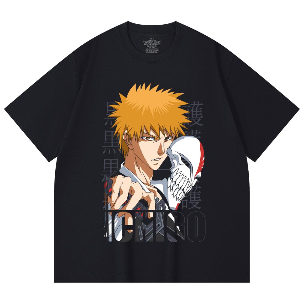 230 Gsm 100% Cotton Bleach V5 Ichigo Print Unisex Heavy Cotton T Shirt