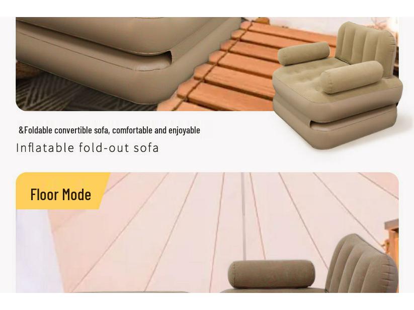 Five-in-One Outdoor Double Inflatable Sofa Bed - Portable, Durable, and Perfect for Camping or Lounging.
