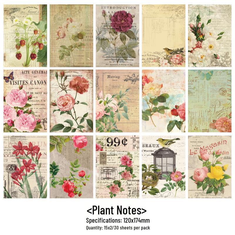 Retro Artistic Classical Letter Series Large Paper Journal - 30 Sheets