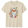 Floral Reading Ghost Unisexs TShirt Reading Halloween Halloween Gift For Her