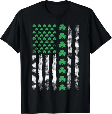 American Flag St Patricks Day T-Shirt Vintage Irish Lucky Gift Unisex T-Shirt