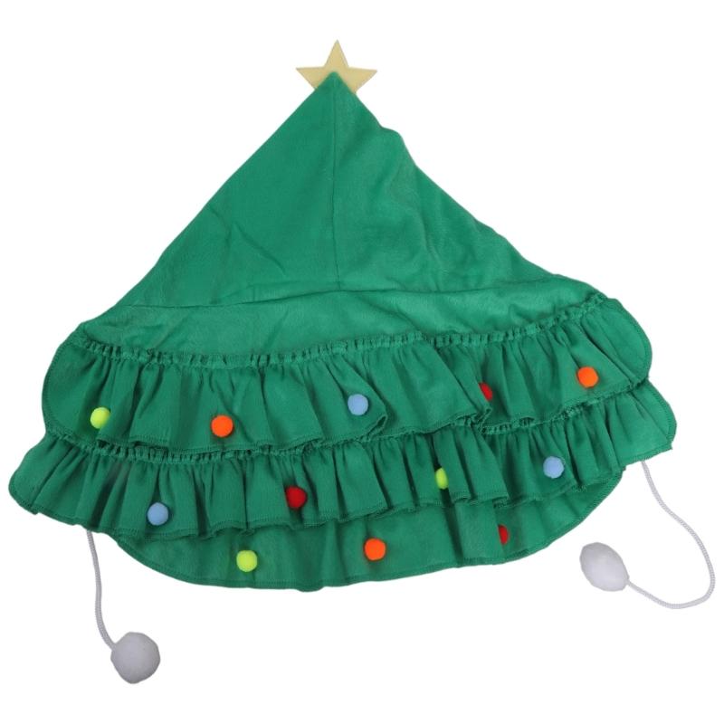 

Cat Cloak Cape Christmas Tree for Small Medium Girl Dogs, Cat Wedding Costume Adjustable Cloak Cape L