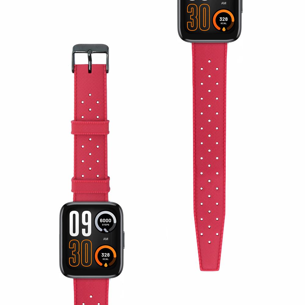 ERBORD Universal Silicone Strap 22mm, Tropic, Red / Black Buckle