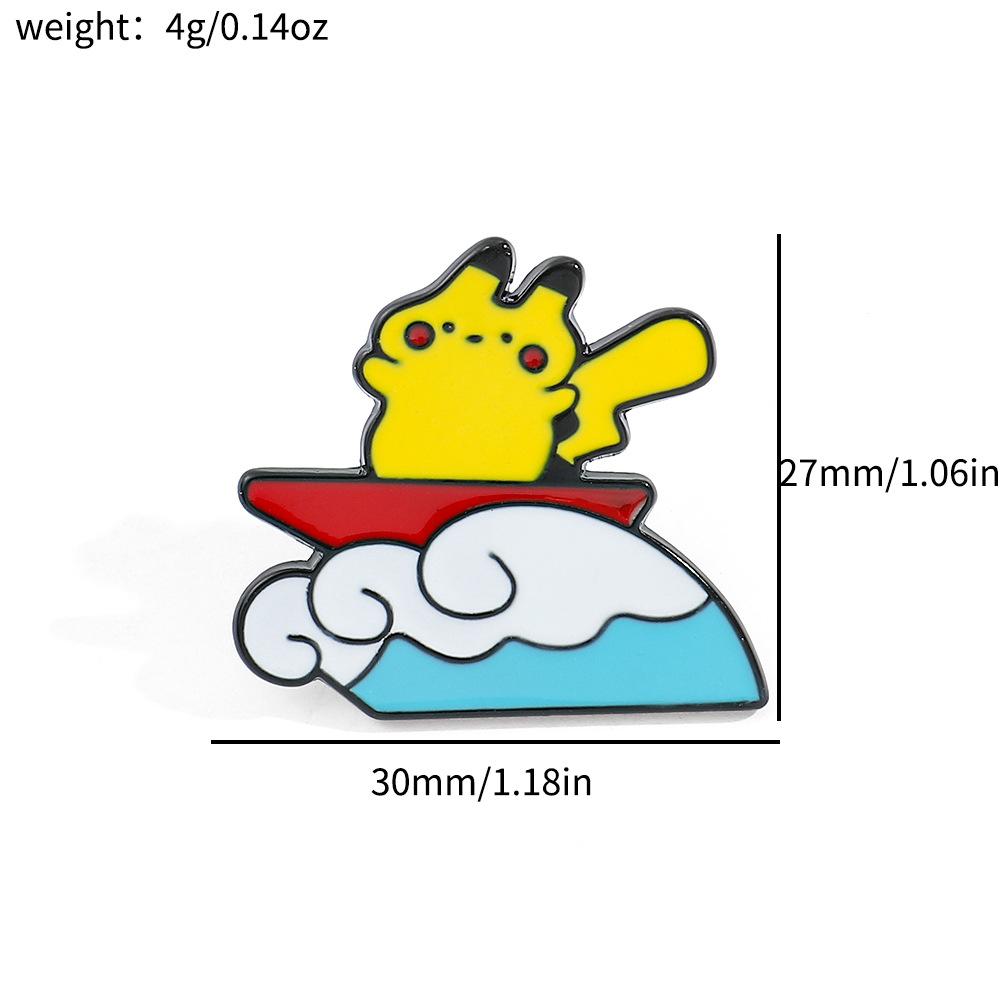 Funny Personality Creative Pikachu Brooch Pokémon Pokémon Pikachu Quilted Electric Alloy Dripping Oil Badge