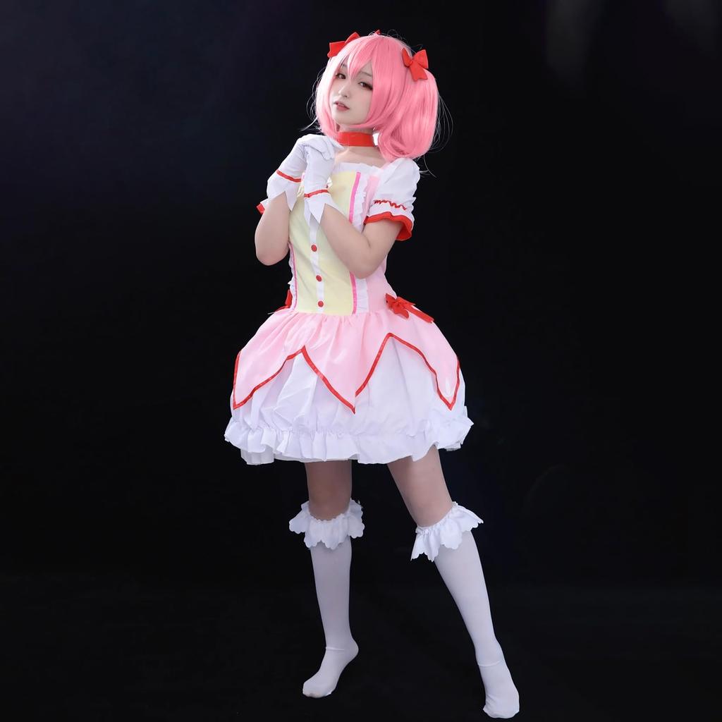 [Milky Time] Puella Magi Madoka Magica Kaname Madoka Cosplay Wig (Wig + Costume) for Halloween
