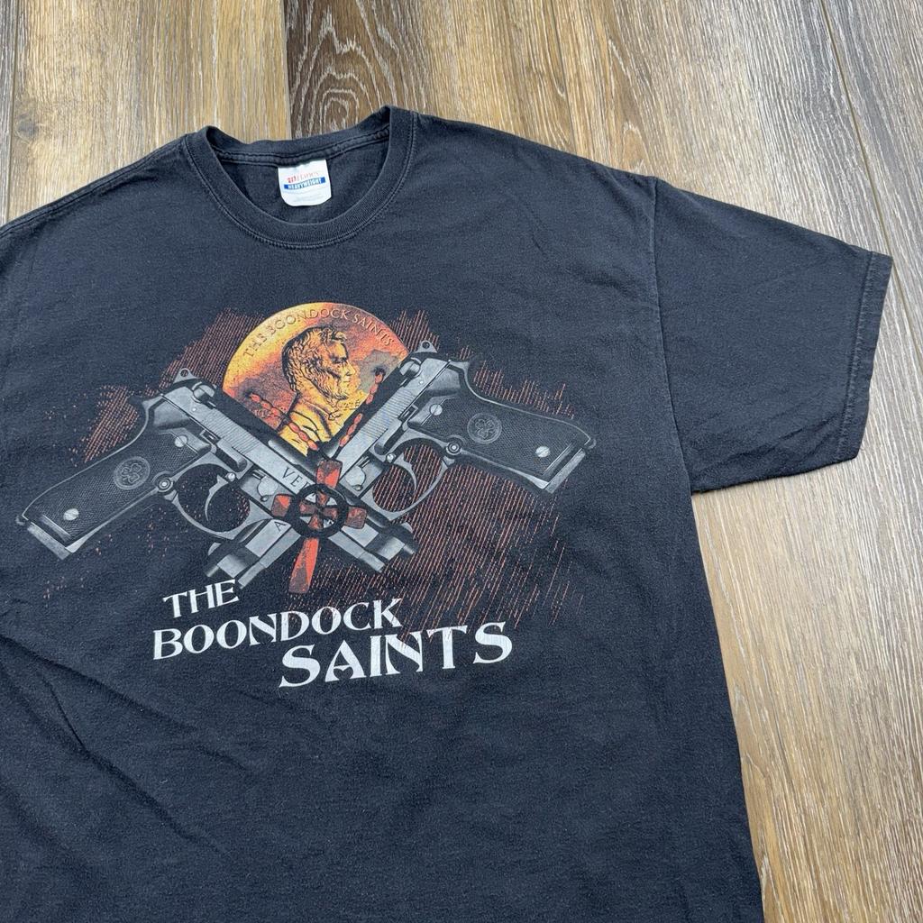 Vintage The Boondock Saints Shirt Mens XL Black Movie Promo 1999 Gun Pistol Tee Unisex T-Shirt