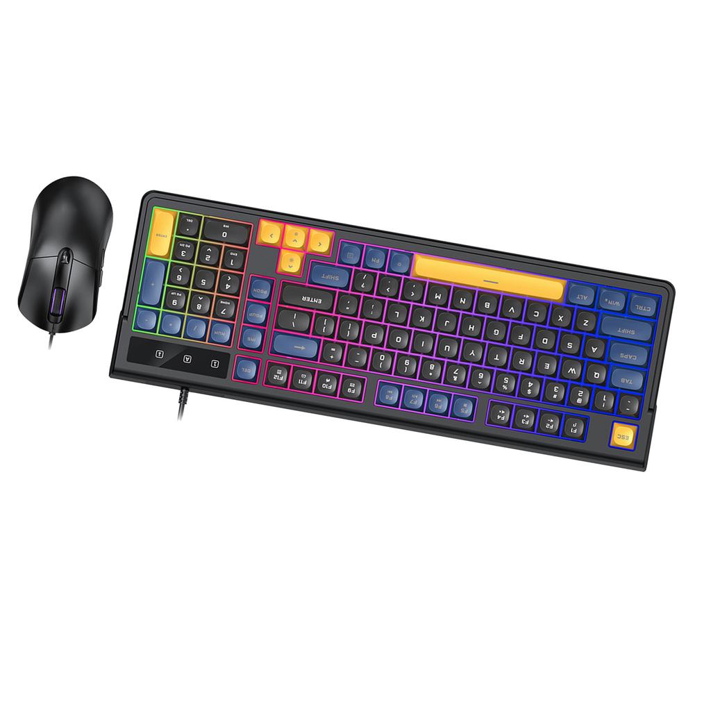 Gaming Keyboard and Mouse Combo with RGB Backlit 19 Key Anti Ghosting Compact Layout