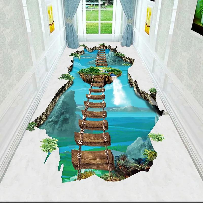 Tatami Rug 3D Carpets for Living Room Funny Adventure Floor Area Rugs for Kids Room Decorative Long Hallway Corridor Kitchen Mat