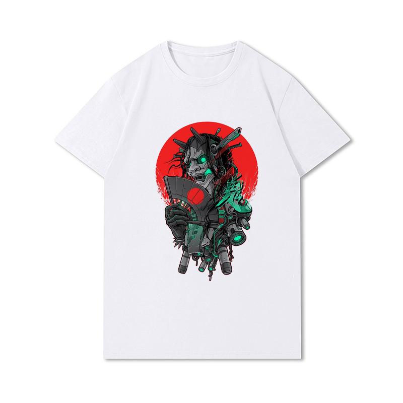 Tricouri 100% bumbac de vară pentru bărbați Vintage Samurai Retro Japanese Gaming 2077 Art Gam Printed Casual Top Tricouri