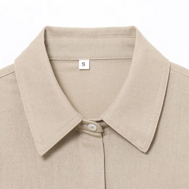 Zab Autumn New Women Clothes Western Style French Style Design Linen Blend Travel Hunting Suit Shirts 2768939