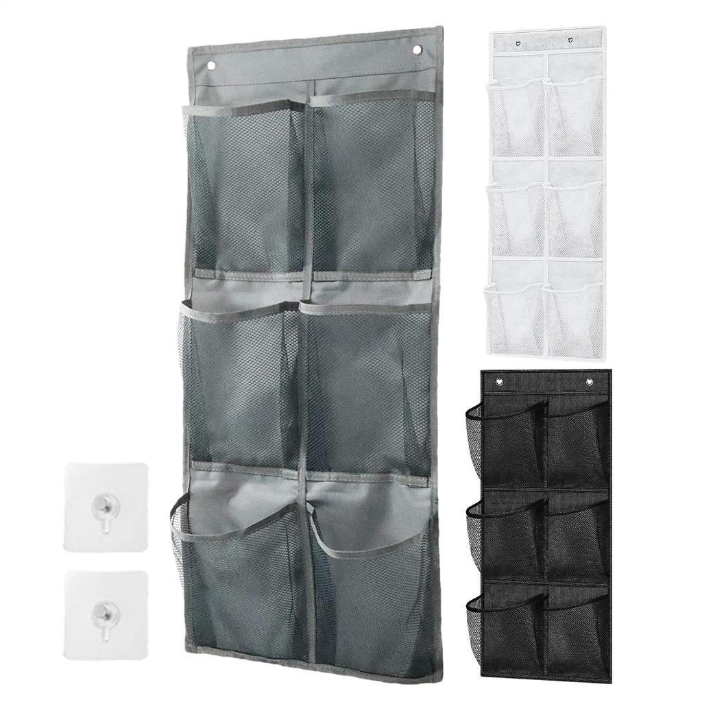 6 Grids Wall-mounted Sundries Organiser non-woven Fabric Closet Storage Mesh Bag Pocket Clear Wall Mount Hangable Organizer