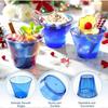 50 Pack Plastic Cups 9 Oz Royal Blue Clear Plastic Cups for Cocktail Fancy Disposable Cup for Party Stemless Wine Glasses for Wedding Thanksgiving Chr