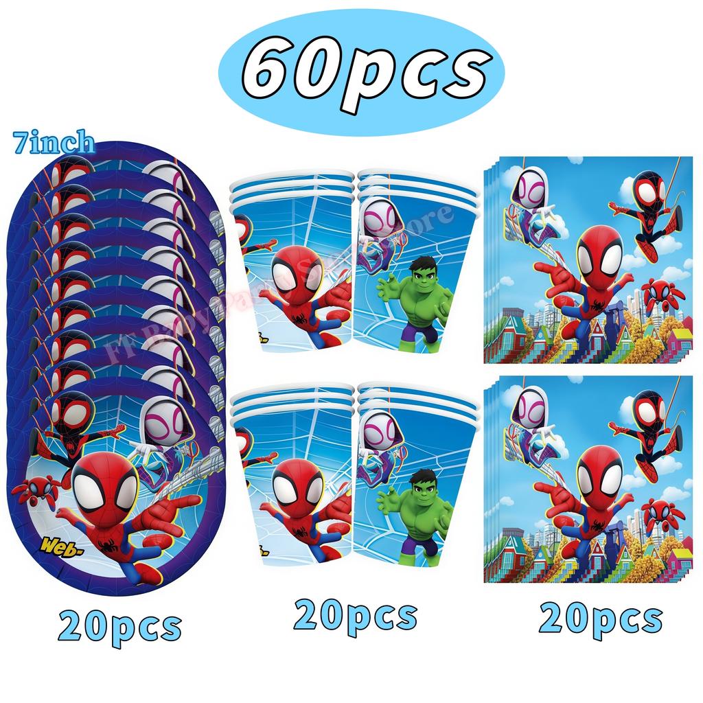 Spider Hero Birthday Party Decoration Plate Cup Banner Balloon Superhero Party Favors Baby Shower Decor Birthday Supplies Gift