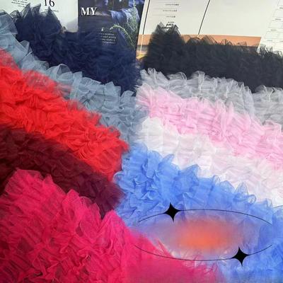 1Yard Three-dimensional Pleated Lace DIY 65cm Width Trim Lace Ribbon Lace Dress Decoration Fabric Applique Sewing Supplies