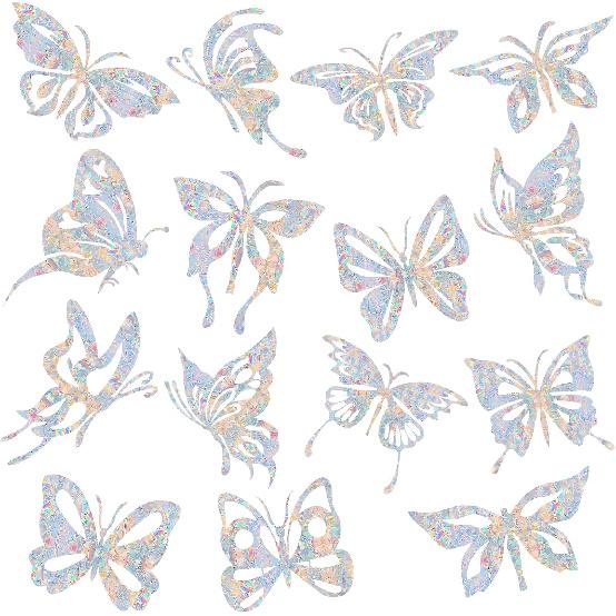 36PCS Circle Window Clings - Anti-Collision Window Decals To Save Birds from Window Collisions,Non Adhesive Prismatic Vinyl Window Clings, Rainbow