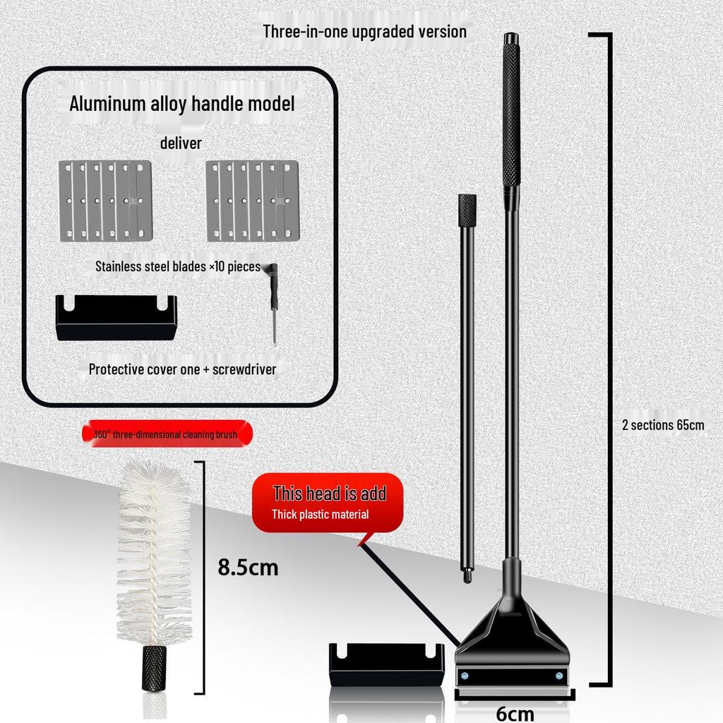 Aquatic Plant Tank Cleaning Set: Algae Scraper, Seaweed Remover, Moss Knife, No Dead Angle Brush Tool.