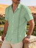 Camicia da Uomo Versatile a Maniche Corte con Bottoni, Vestibilità Slim per Uso Quotidiano e Formale