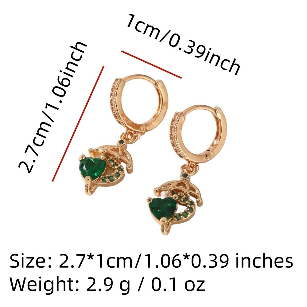 1 Pair Fashion Geometric Shapes Dangle Earrings for Women Cubic Zirconia Jewelry Daily Wedding Party Accessories