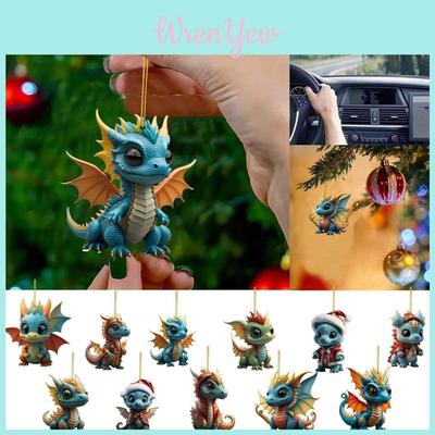 Cartoon Style Acrylic Dragon Keyring Pendant Perfect For Car Interior Decor