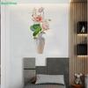 3D Lotus Flower Vase Wall Stickers,Removable Floral Wall Decals for Living Room,Bedroom,Home Decor,Peel and Stick Art Murals