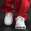 Fashion Edgy Best - Selling White - Red Chunky Dad Sneakers, Metal Rivets & Lace - Up, Ideal for Streetwear