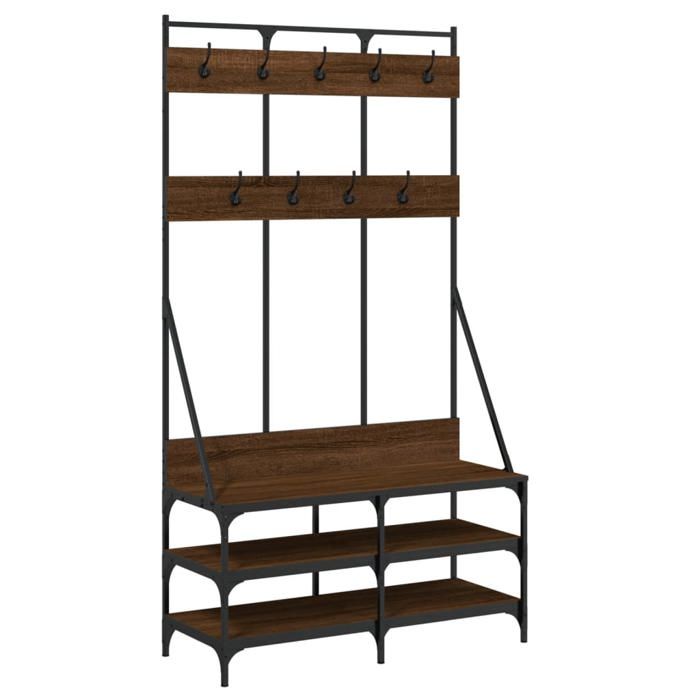 VidaXL Clothes Rack and Shoe Storage Brown Oak 837841