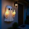 Halloween Finger Ghost Figurine Spooky Resin Light-up Ghost Statue for Halloween Home Tabletop Tray Shelf Decor