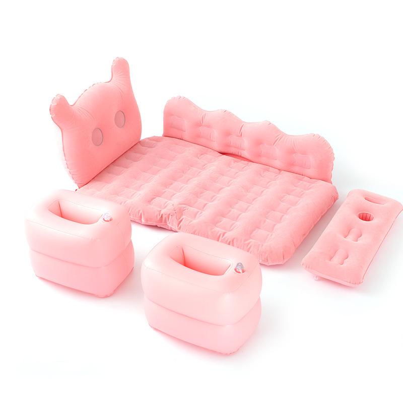 Folding SUV Inflatable Car Bed - PVC Flocking Travel Mattress