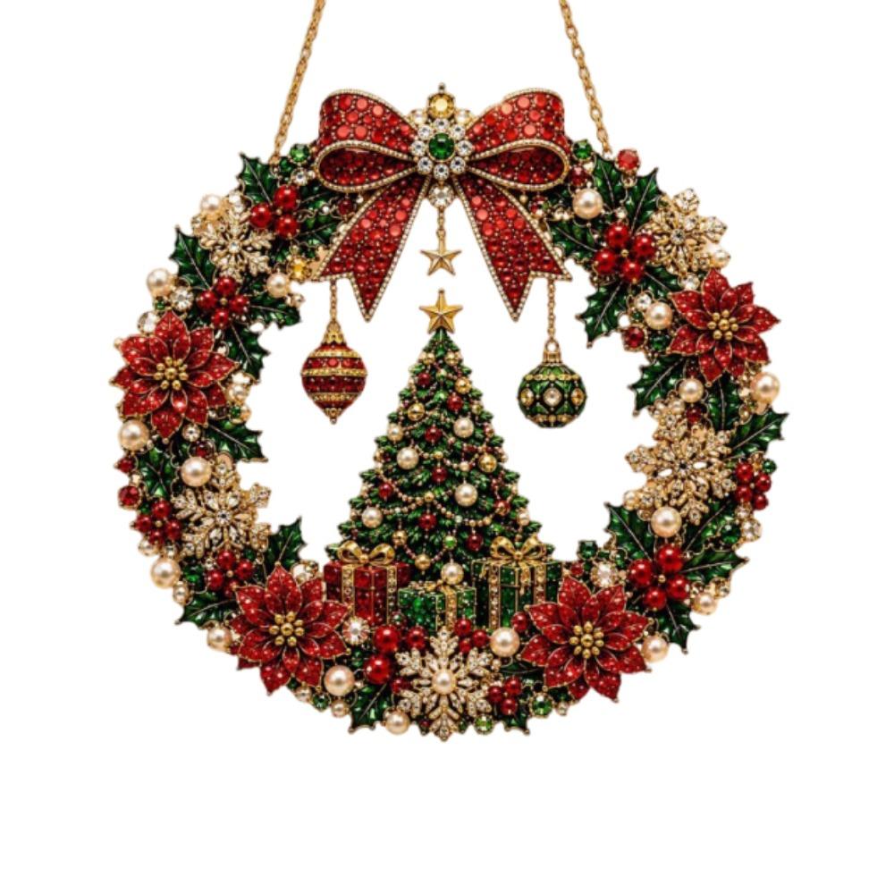 Acrylic Christmas Diamond Painting Kit Unfinished Christmas Tree DIY Diamond Painting Pendant Santa Reindeer Xmas Ornament Kit