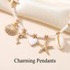 Bohemian Double Layer Shell Starfish Imitation Pearl Beaded Choker Necklace For Women Beach Party Jewelry