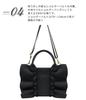 [Emplet Veil] 3D, generously ruffled tote bagshoulder bag, 2-way, 28cm wide x 19cm high x 10cm deep, gray. Buttons prevent contents from being seen,