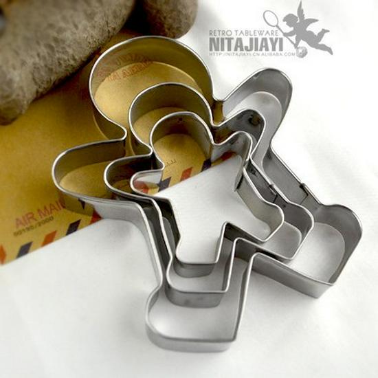 Baking Tools Stainless Steel Gingerbread Man Cookie Cutter Set for Boys and Girls