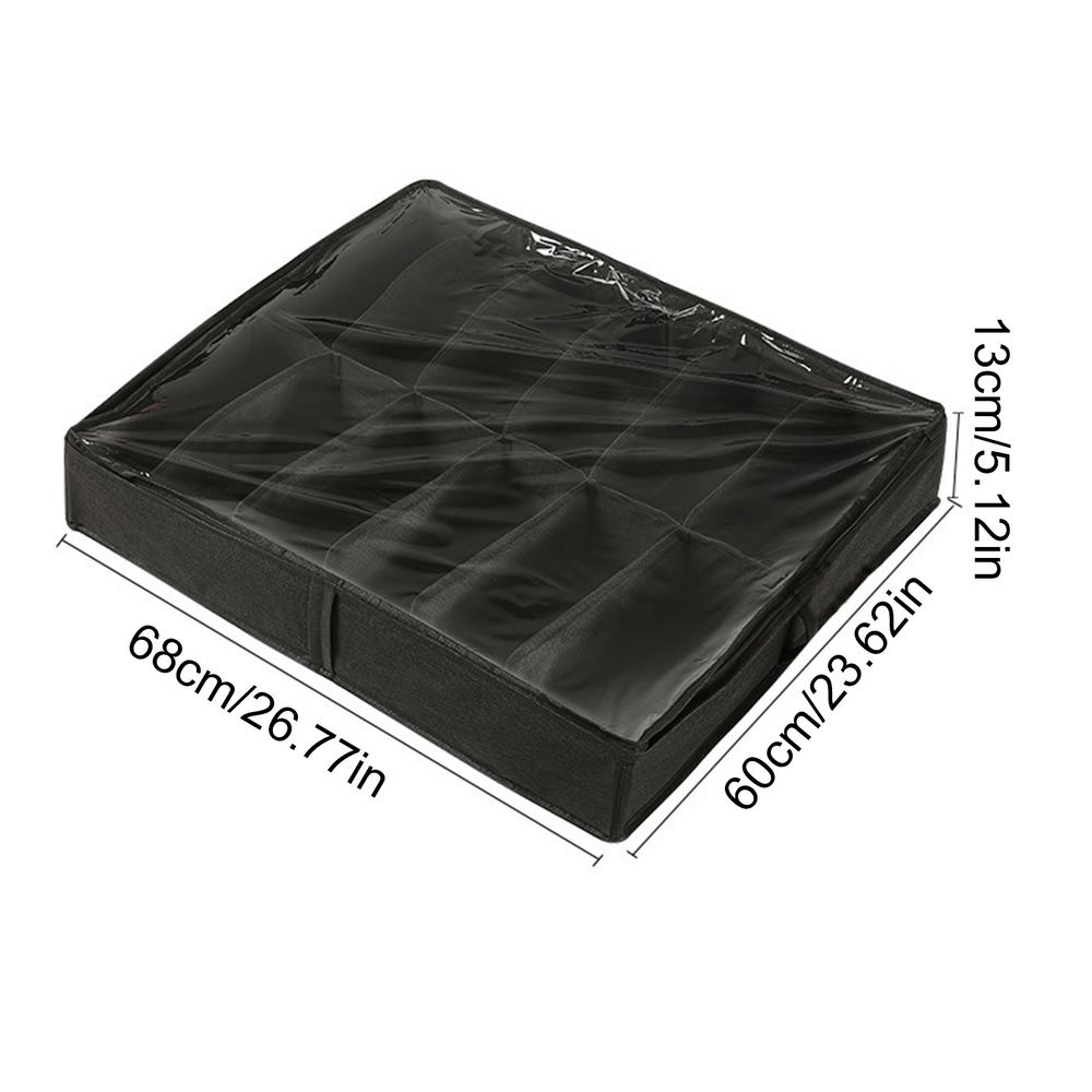 Faltbarer Unterbett-Schuhaufbewahrungsorganizer Staubdichte Aufbewahrungsbox aus Vliesstoff mit klarem Fenster Platzsparender Schuh-Organizer