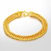 Men's Imitation Gold Boss Chain Whip Bracelet with Long-Lasting Color Retention - Stylish and Domineering Fashion Accessory.