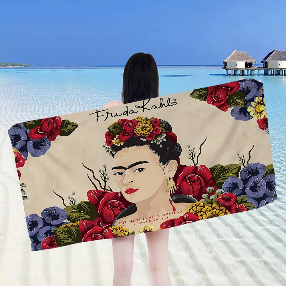 F-Frida K-Kahlo Arte Microfibra Asciugamano da Spiaggia Assorbente Asciugatura Rapida Morbido Yoga Nuoto Resort Arrampicata su Montagna Asciugamano
