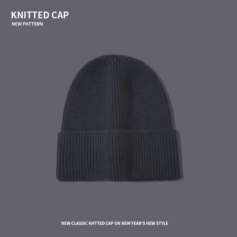 Jasna deska dzianinowa czapka męska jesienno-zimowa duży obwód głowy czapka na głowę chroniąca przed zimnem ciepła ochrona uszu pokaż twarz mała wełniana czapka damska