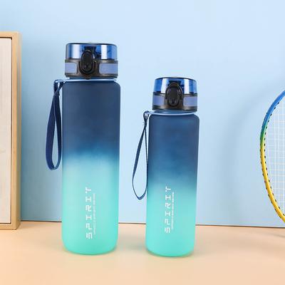 Gradient Plastic Water Bottle Portable Fitness Cup for Gym Sports 500ml